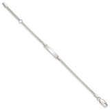 Sterling Silver Polished Childrens ID Curb Link 5in Plus 1in Ext. Bracelet