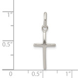 Sterling Silver Polished Cross Charm - QC-C5ED3674-9333