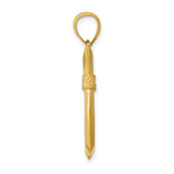 14K 3D Whale Tail Hook Pendant - D3-D5542BA3-7086