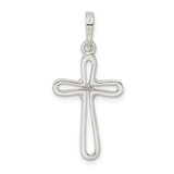Sterling Silver Polished Cross Pendant - QC-1CFAE050-5745