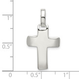 Sterling Silver Polished Cross Pendant - QC-50117B9C-6435
