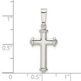 Sterling Silver Polished Cross Pendant - QC-F711ACE1-4749