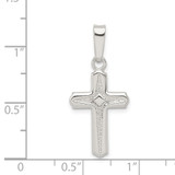 Sterling Silver Polished Cross Pendant - QC-FAD55D34-1275