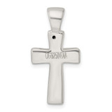 Sterling Silver Polished Crystal Cross Pendant