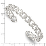 Sterling Silver Polished Curb Link Cuff Bangle