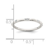 Sterling Silver Polished CZ 1.5mm Band Size 6 Ring - QR-77BF5FF4-6018