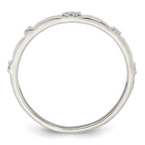Sterling Silver Polished CZ 1.5mm Band Size 7 Ring - QR-526F4F0C-3001