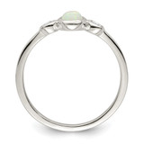 Sterling Silver Polished CZ and White Created Opal Ring - QR-9B9FAD9C-9407