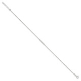 Sterling Silver Polished CZ Bar 10in Plus 1in Ext. Anklet