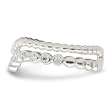 Sterling Silver Polished CZ Beaded Double Fancy Ring - QR-014138F0-6066