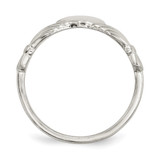 Sterling Silver Polished CZ Claddagh Ring - QR-D083FFFF-5367
