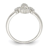 Sterling Silver Polished CZ Fleur De Lis Ring - QR-83614F0F-1641