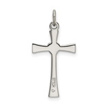 Sterling Silver Polished CZ Heart Cross Pendant