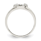 Sterling Silver Polished CZ Horseshoe Ring - QR-A17BF5BE-3827