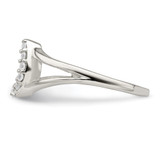 Sterling Silver Polished CZ Horseshoe Ring - QR-A17BF5BE-3827
