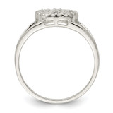 Sterling Silver Polished CZ Peace Sign Ring - QR-F582ABC3-2205