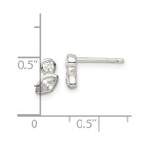 Sterling Silver Polished CZ Post Earrings - QE-091352B2-7779
