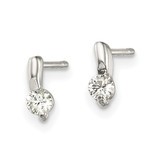 Sterling Silver Polished CZ Post Earrings - QE-BA2A314F-3933