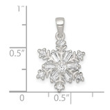 Sterling Silver Polished CZ Snowflake Pendant - QC-8FC1B845-5716