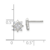Sterling Silver Polished CZ Star Post Earrings