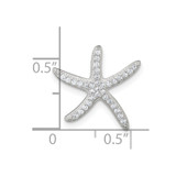 Sterling Silver Polished CZ Starfish Chain Slide Pendant