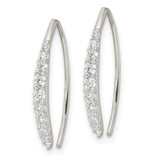 Sterling Silver Polished CZ Threader Earrings - QE-3ADCF989-2679