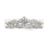 Sterling Silver Polished CZ Wedding Ring Set - QR-6E2EC396-4561