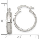 Sterling Silver Polished Diamond-cut 20x4mm Round Hoop Earrings