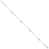 Sterling Silver Polished Dolphin 10in Plus 1in ext. Anklet - QG-5030419C-5795