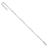 Sterling Silver Polished Dolphin 9in Plus 1in Ext. Anklet