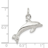Sterling Silver Polished Dolphin Pendant - QC-AE235DC7-3313