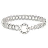 Sterling Silver Polished Double Link 7in Charm Bracelet