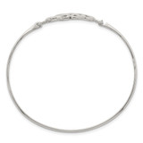 Sterling Silver Polished Double Trinity Knot Bangle