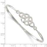 Sterling Silver Polished Double Trinity Knot Bangle