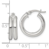 Sterling Silver Polished Double Tube Hoop Earrings