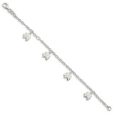 Sterling Silver Polished Elephants with 1in ext. Children's Bracelet