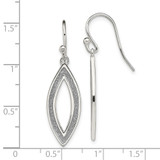 Sterling Silver Polished Enamel Glitter Fabric Marquise Dangle Earrings