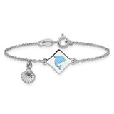 Sterling Silver Polished Enameled Dolphin Seashell Children's 6in Bracelet