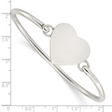 Sterling Silver Polished Engravable Heart Bangle