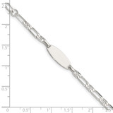 Sterling Silver Polished Engraveable 5in Plus 1in EXT Childrens ID Bracelet