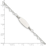 Sterling Silver Polished Engraveable Children's ID Heart Link Bracelet - QI-DCBD600B-6370