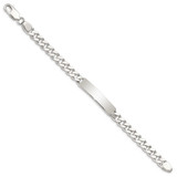 Sterling Silver Polished Engraveable Curb Link ID Bracelet - QI-6A74D758-2860