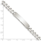 Sterling Silver Polished Engraveable Curb Link ID Bracelet - QI-6A74D758-2860