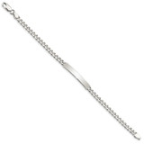 Sterling Silver Polished Engraveable Curb Link ID Bracelet - QI-C2939E9B-5780