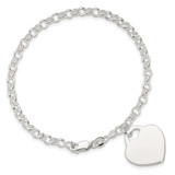 Sterling Silver Polished Engraveable Heart Bracelet - QG-780BF012-2318