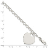 Sterling Silver Polished Engraveable Heart Bracelet - QG-BBCFF9E0-5477