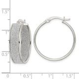 Sterling Silver Polished Fabric Glitter 6.85mm Round Hoop Earrings - QE-0F20ACF6-6738