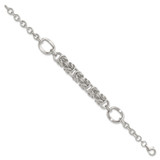 Sterling Silver Polished Fancy Byzantine Center 7.75 inch Bracelet