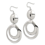 Sterling Silver Polished Fancy Circle Dangle Earrings - QE-03560AB3-2381