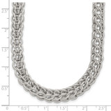 Sterling Silver Polished Fancy Circle Link 18.5in Necklace